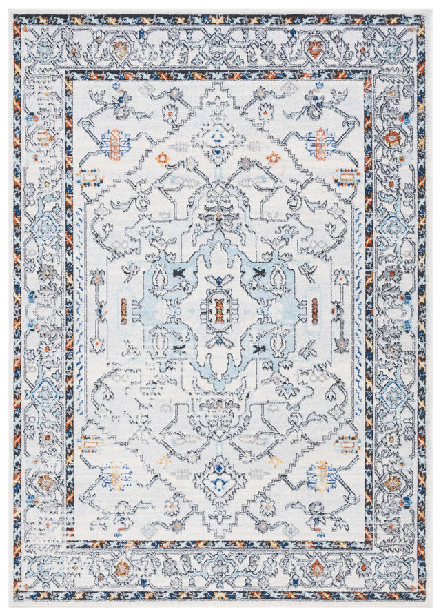 Safavieh Tulum Tul661A Ivory Grey/Blue Rust Rug.