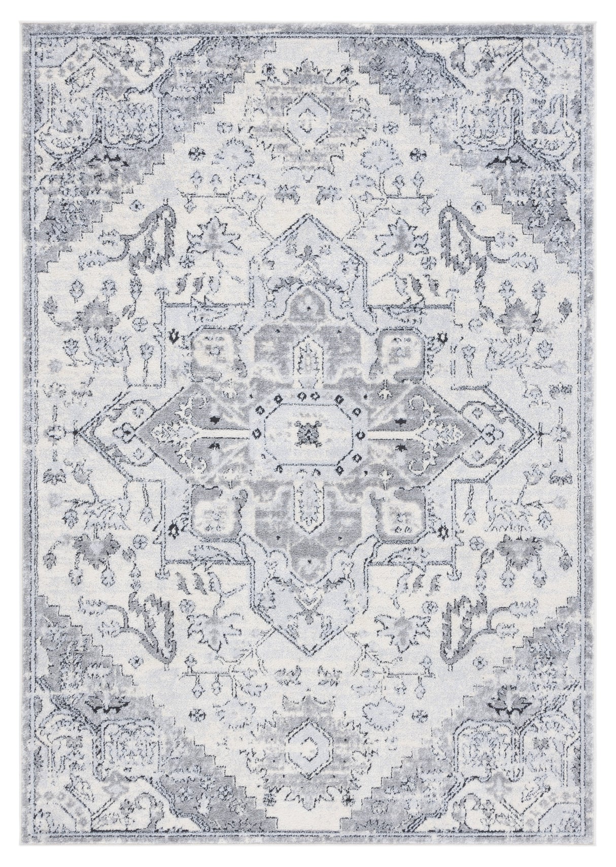 Safavieh Tulum Tul665F Ivory Grey/Light Grey Rug.