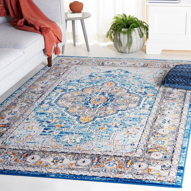 Safavieh Tulum Tul668M Blue Grey/Rust Rug.