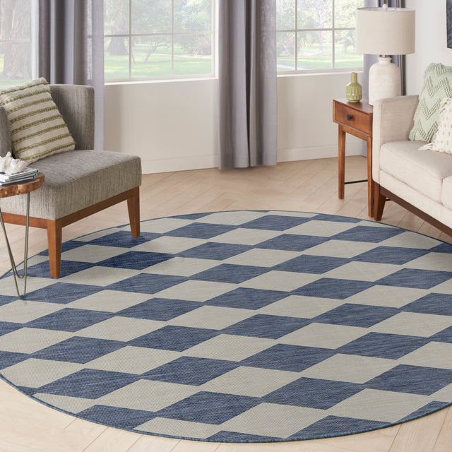 Nourison Positano POS04 Machine Made Navy, Blue Rug