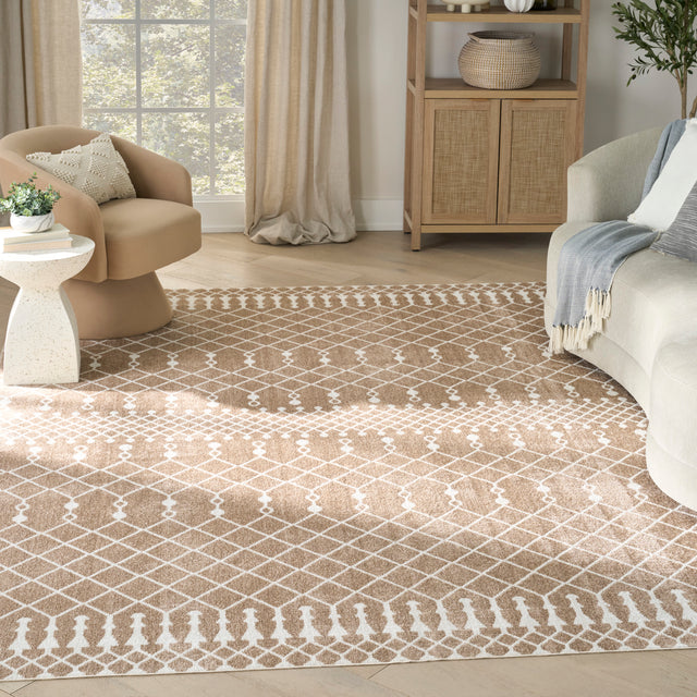 Nourison Astra Machine Washable ASW10 Machine Made Taupe Rug