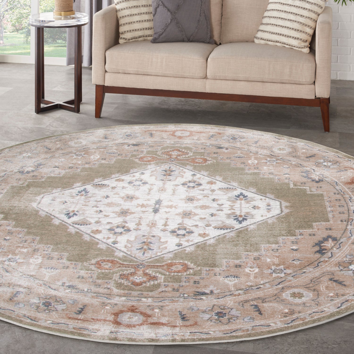 Nourison Astra Machine Washable Asw11 Sage Multi Rug