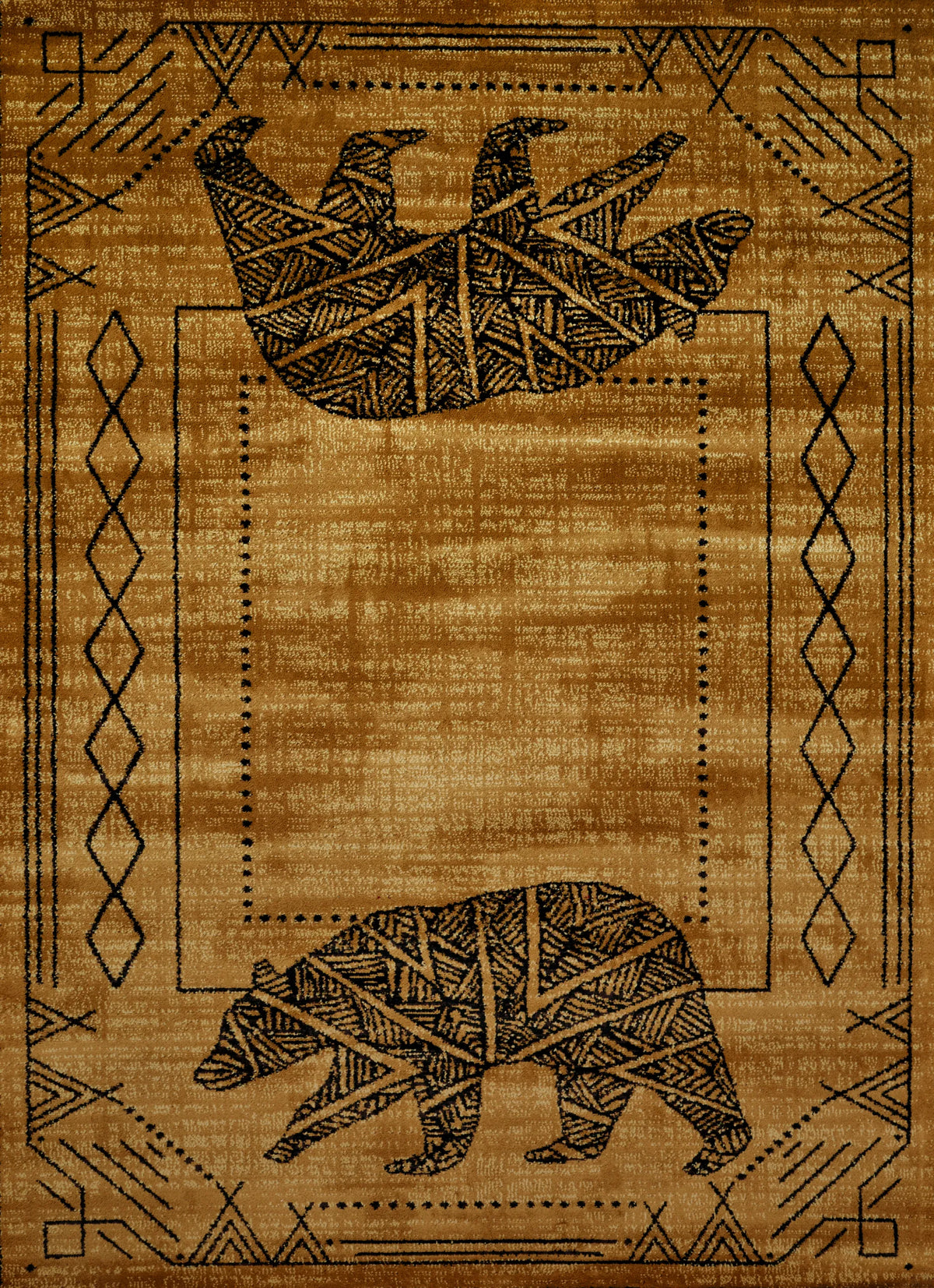United Weavers Affinity Bear Cave Gold Rug - runner front view