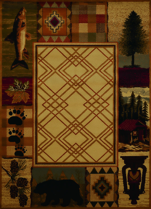 United Weavers Affinity Mountain Lake Natural Rug - front view