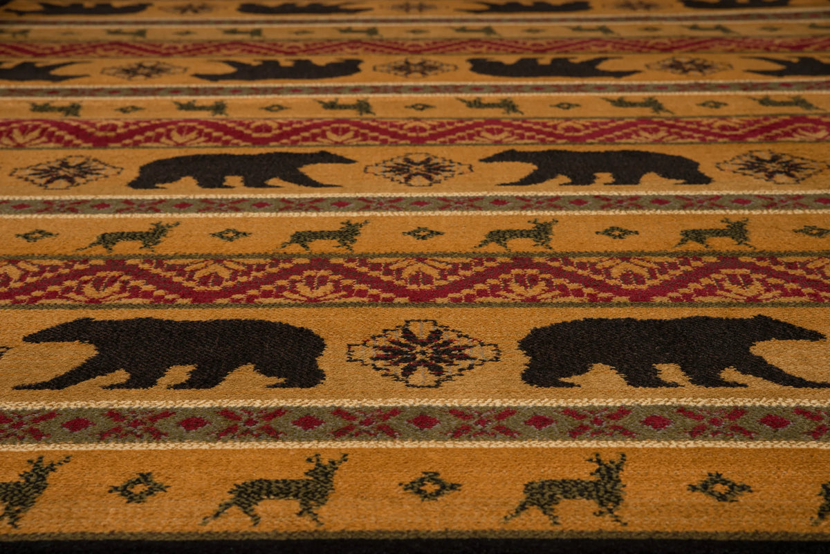 United Weavers Affinity Nordic Bear Multi Rug - close-up detail