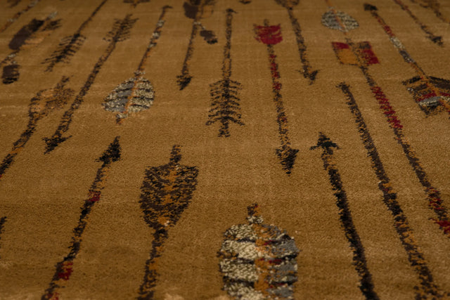 United Weavers Affinity Quilted Arrow Natural Rug - close-up detail