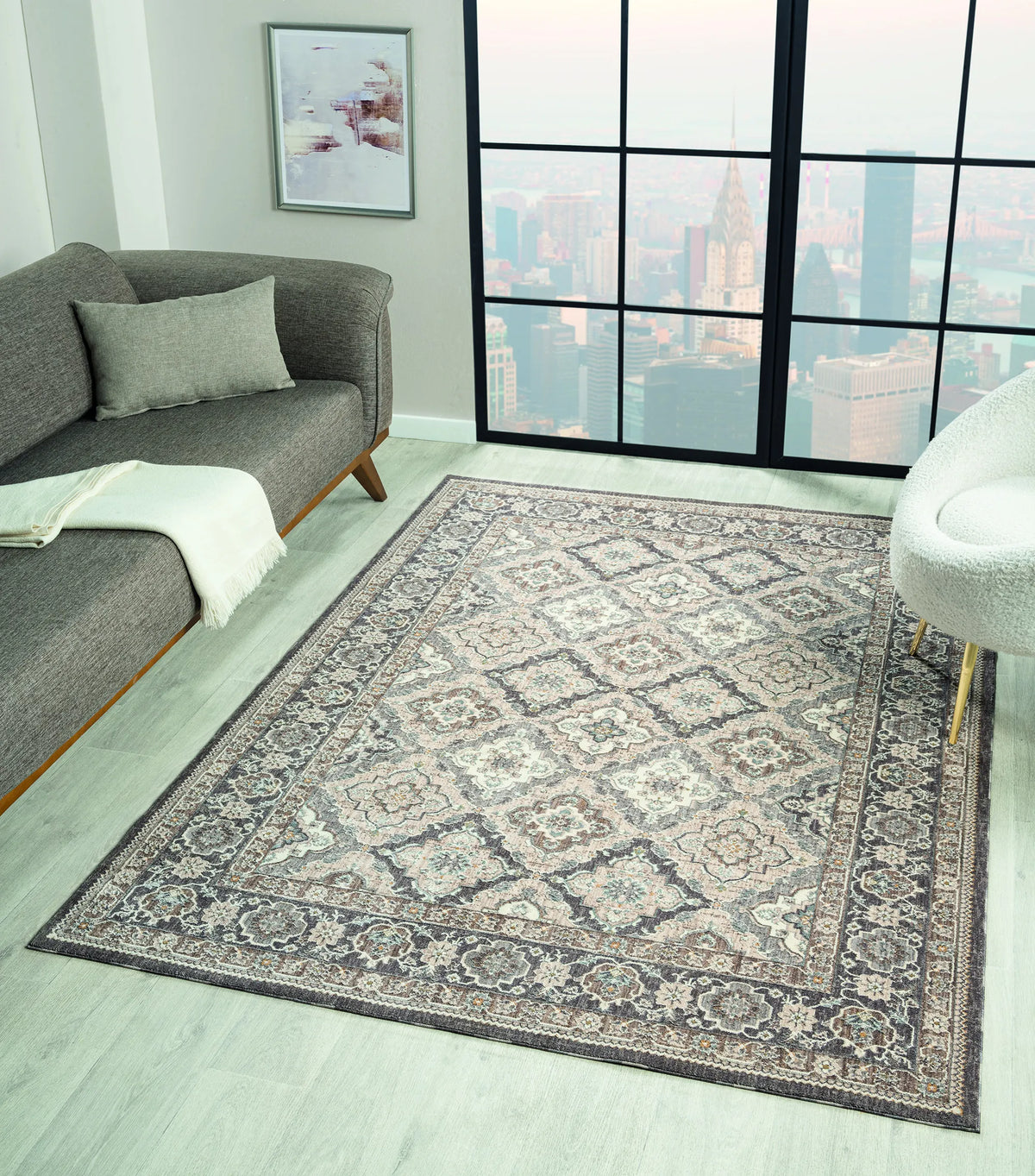 United Weavers Armada Amazing Grace Grey Rug - room scene