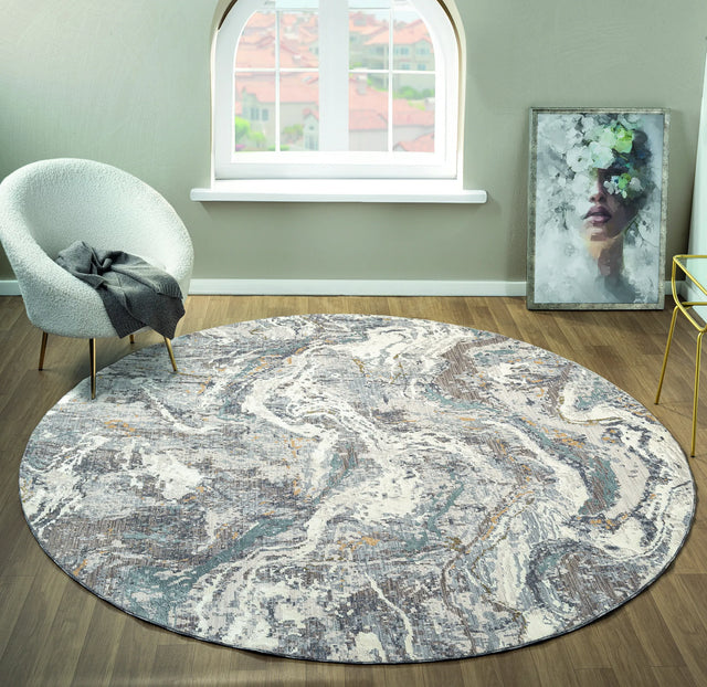 United Weavers Armada Blessed Grey Rug - round room scene