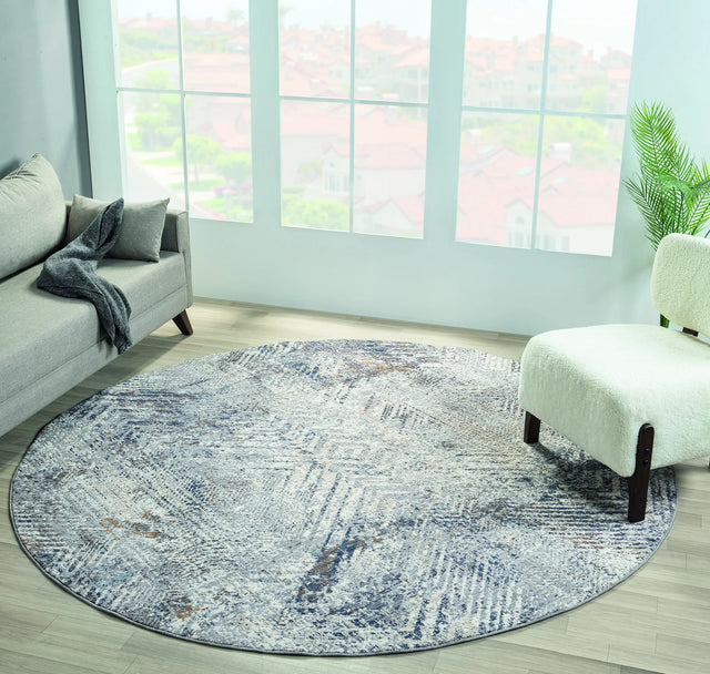 United Weavers Armada Fulton Blue Rug - round room scene