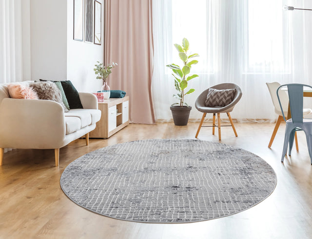 United Weavers Austin Devine Grey Rug - round room scene