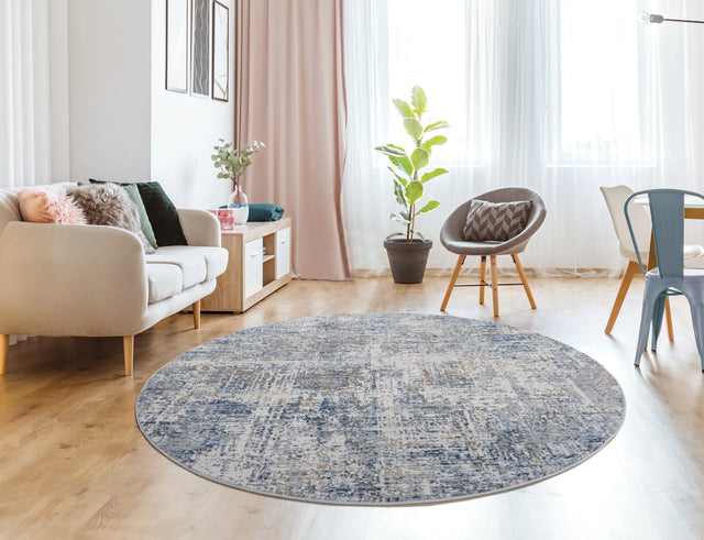 United Weavers Austin Elegance Blue Rug - round room scene