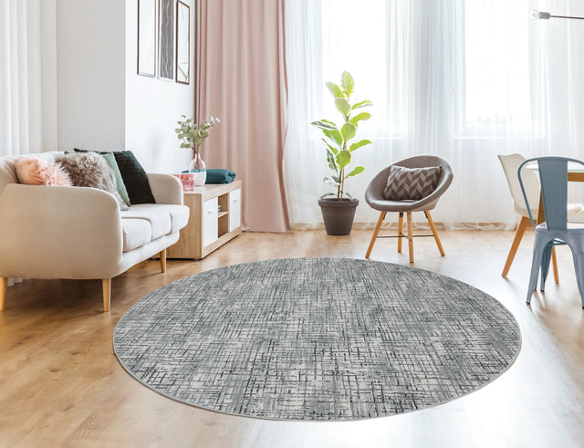 United Weavers Austin Eli Grey Rug - round room scene