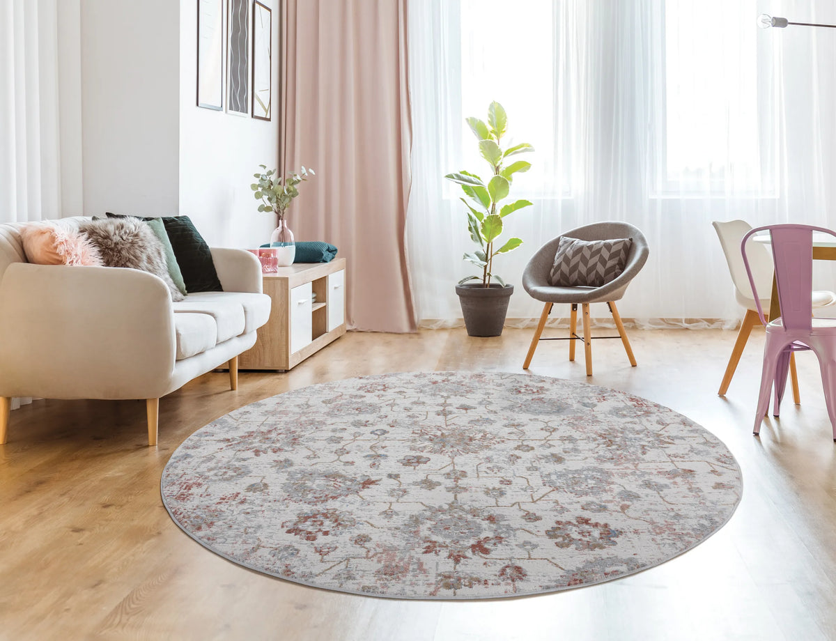 United Weavers Austin Heirloom Rust Rug - round room scene