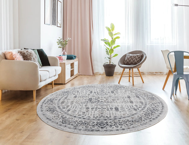 United Weavers Austin Nixon Grey Rug - round room scene