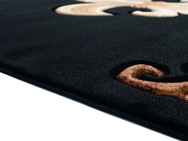 United Weavers Bristol Barnsley Black Rug - pile height detail