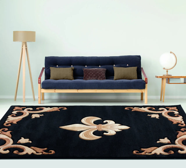 United Weavers Bristol Barnsley Black Rug - room scene