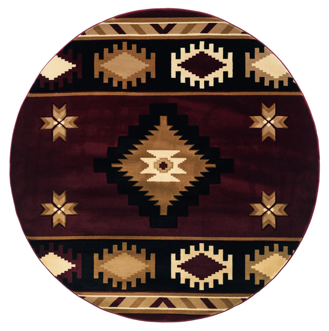 United Weavers Bristol Caliente Burgundy Rug - round front view