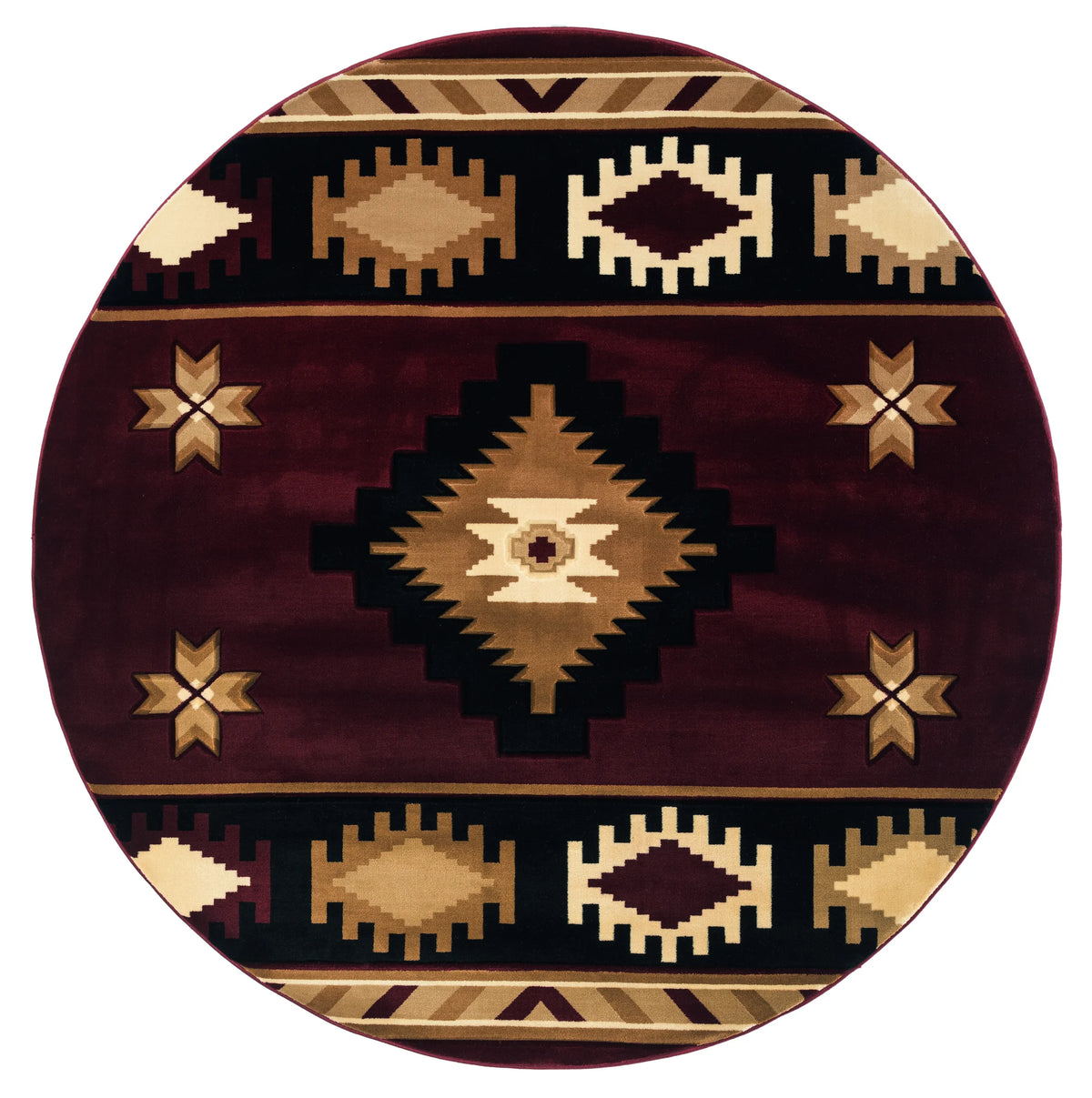 United Weavers Bristol Caliente Burgundy Rug - round front view