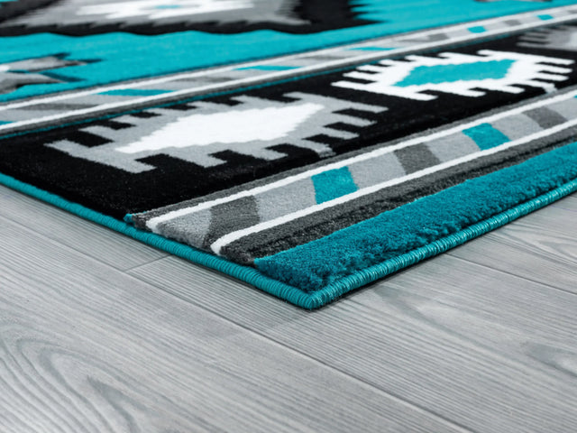 United Weavers Bristol Caliente Turquoise Rug - angle view