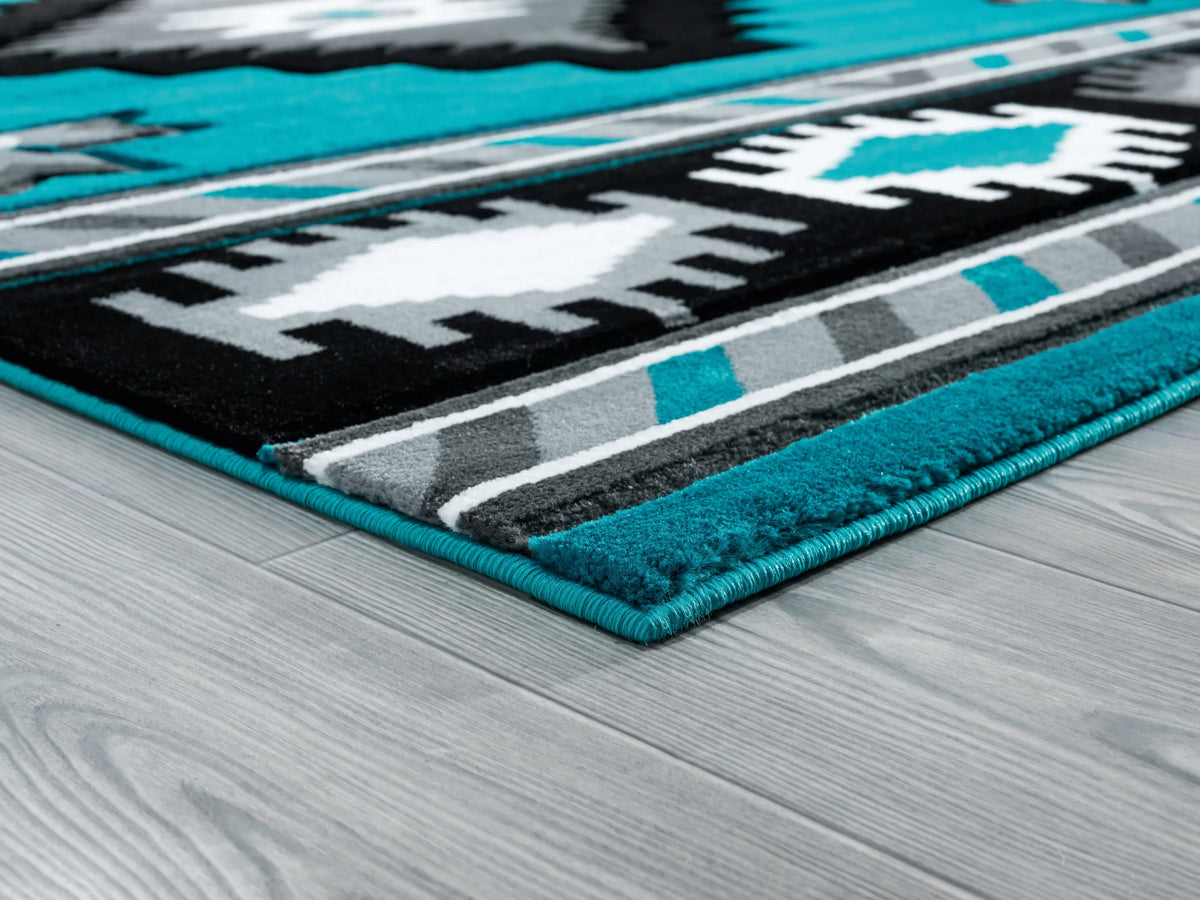 United Weavers Bristol Caliente Turquoise Rug - angle view