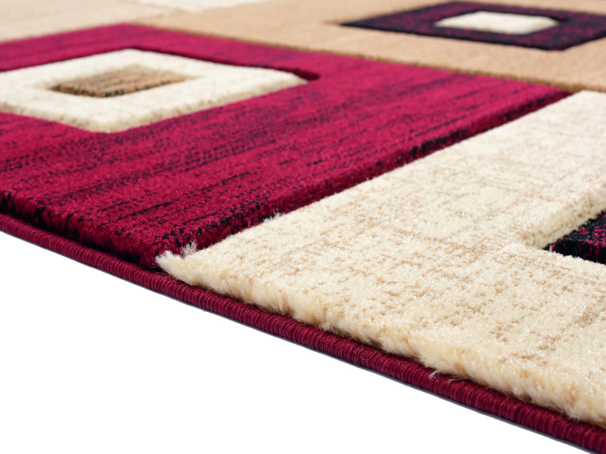 United Weavers Bristol Cicero Burgundy Rug - pile height detail