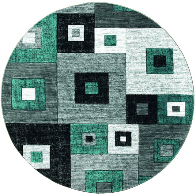 United Weavers Bristol Cicero Turquoise Rug - round front view