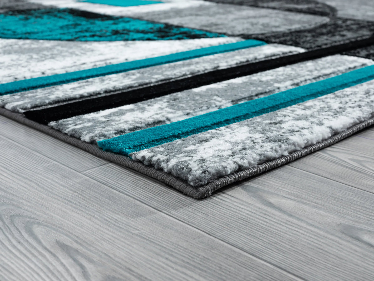United Weavers Bristol Epsilon Turquoise Rug - angle view