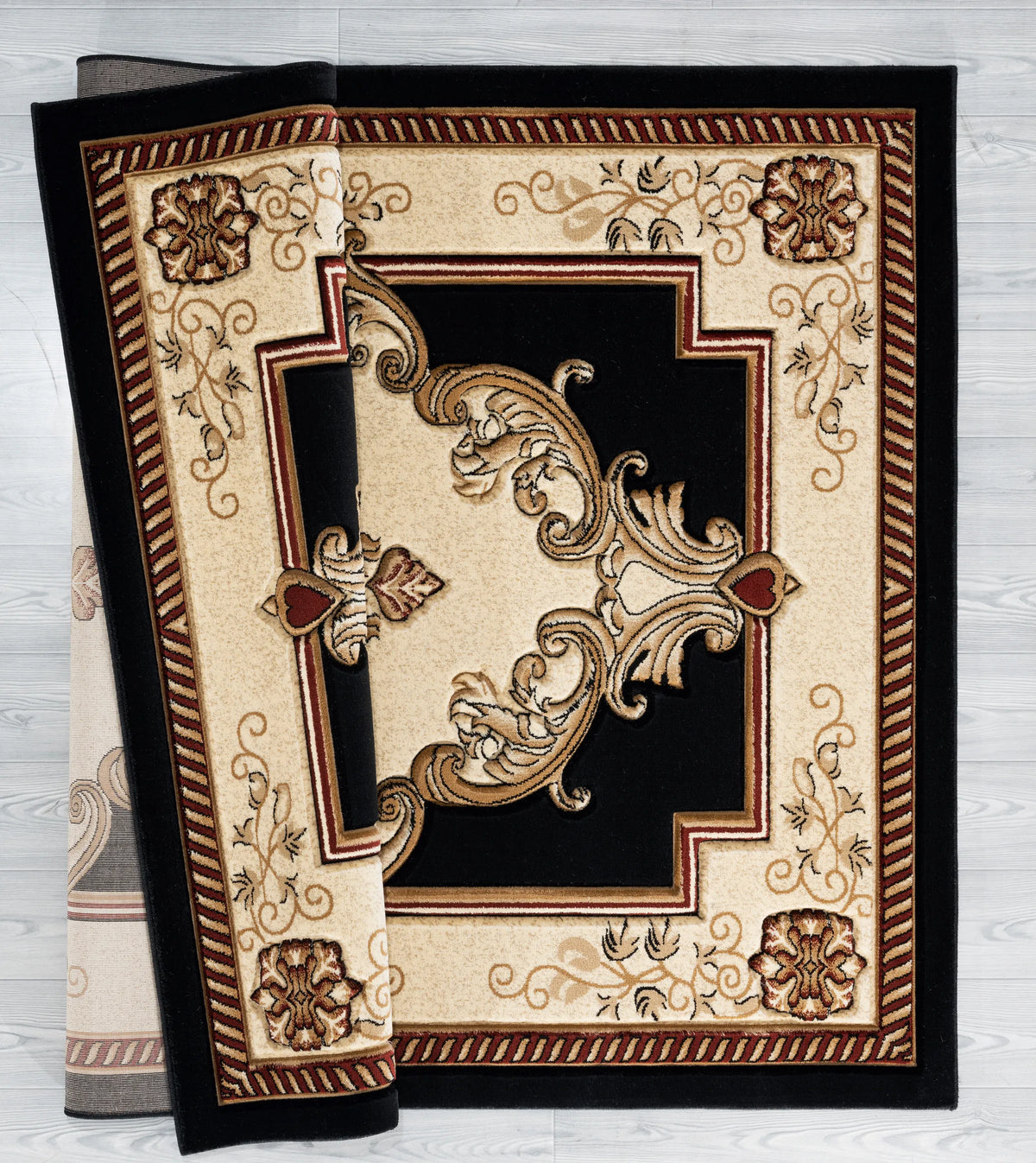 United Weavers Bristol Fallon Black Rug - backing detail