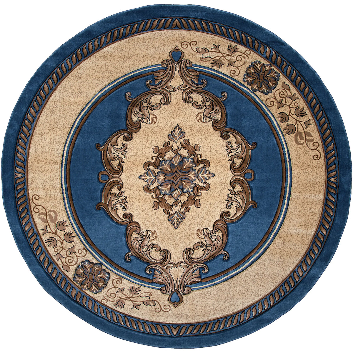 United Weavers Bristol Fallon Blue Rug - round front view