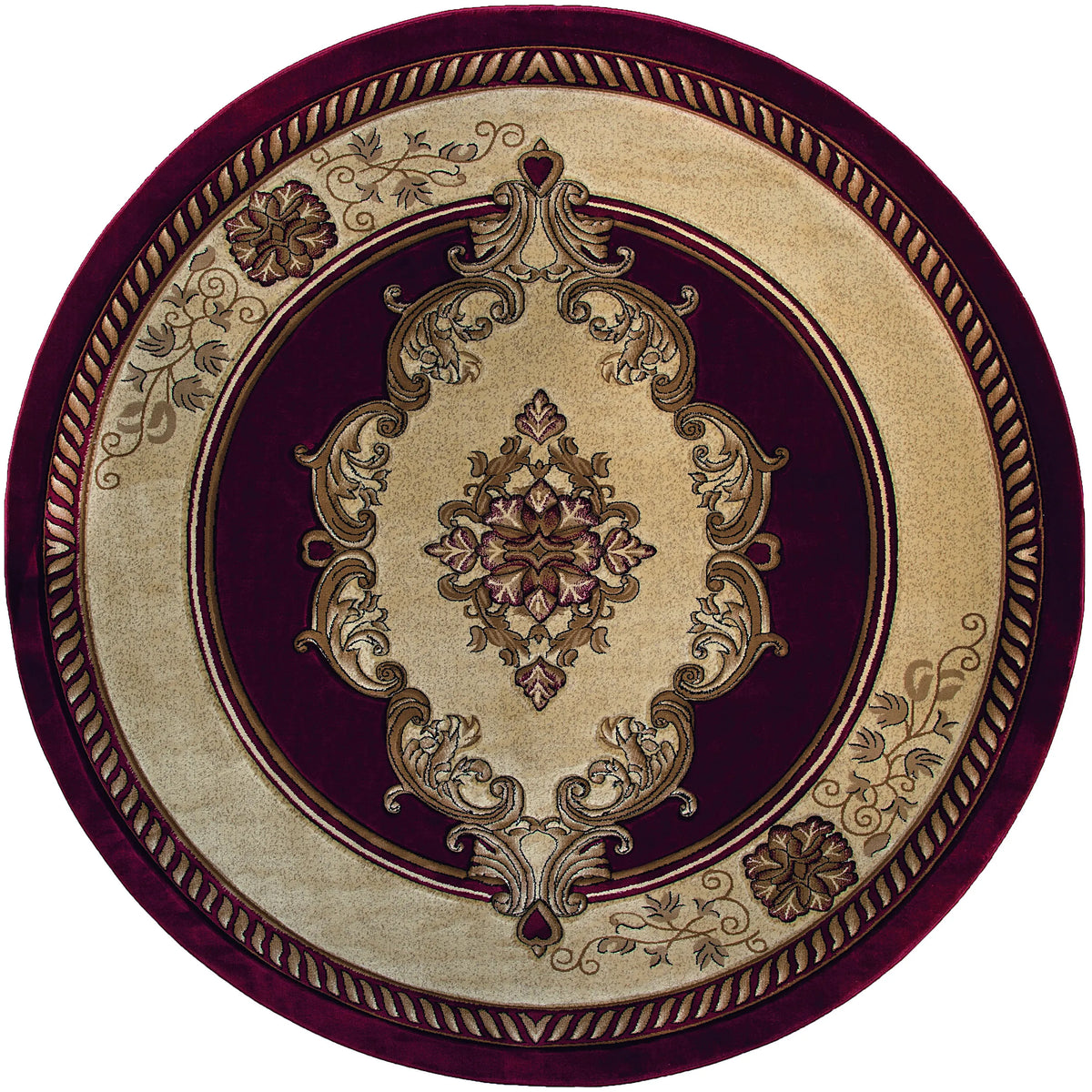 United Weavers Bristol Fallon Burgundy Rug - round front view