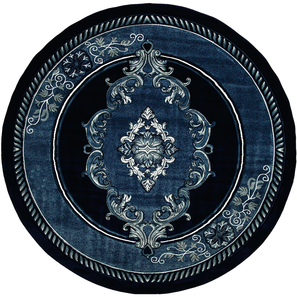 United Weavers Bristol Fallon Navy Rug - round front view