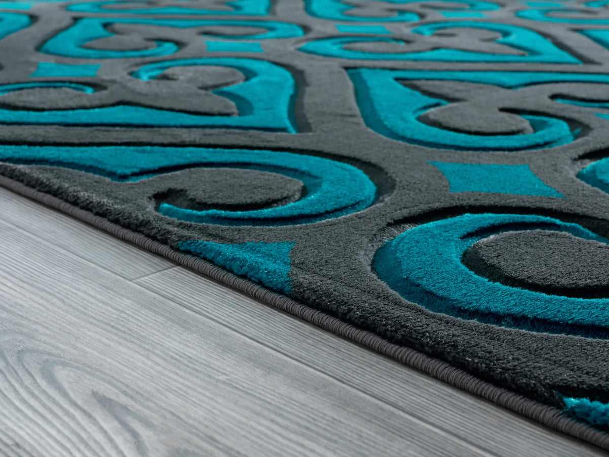 United Weavers Bristol Heartland Turquoise Rug - pile height detail