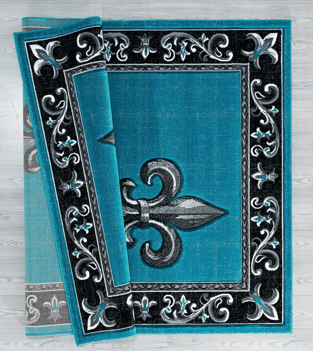 United Weavers Bristol Lilium Turquoise Rug - backing detail