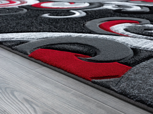 United Weavers Bristol Rhiannon Red Rug - pile height detail