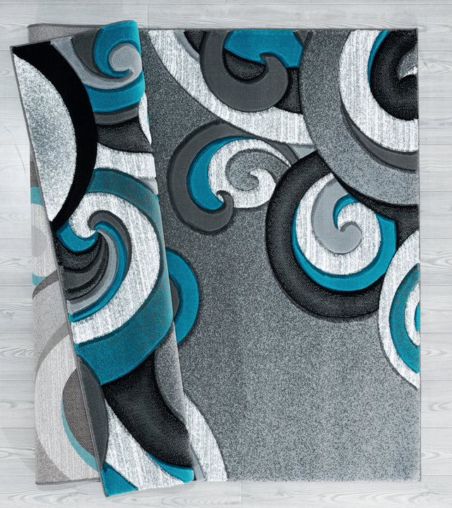 United Weavers Bristol Rhiannon Turquoise Rug - backing detail