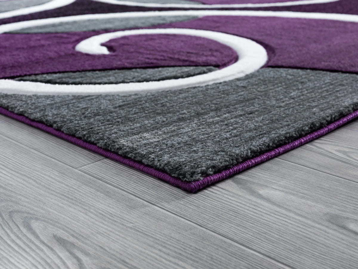 United Weavers Bristol Riley Plum Rug - angle view