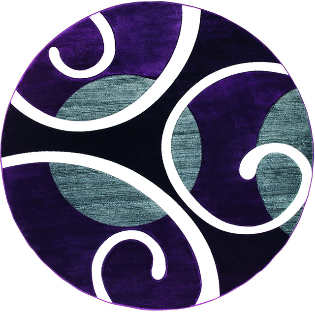 United Weavers Bristol Riley Plum Rug - round front view