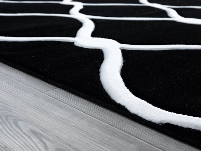 United Weavers Bristol Rodanthe Black Rug - pile height detail
