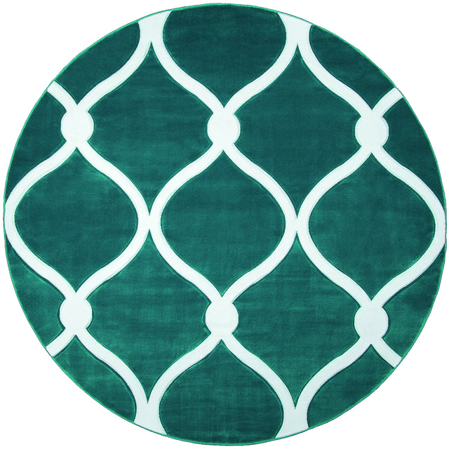 United Weavers Bristol Rodanthe Turquoise Rug - round front view