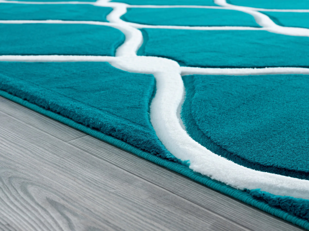 United Weavers Bristol Rodanthe Turquoise Rug - pile height detail