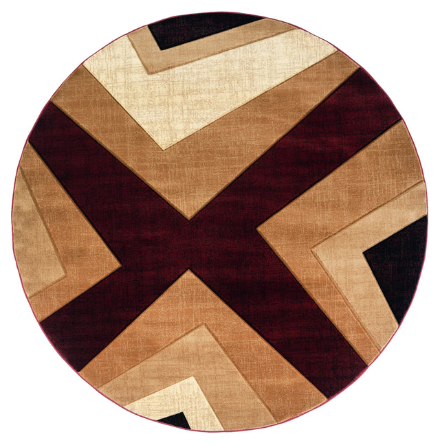 United Weavers Bristol Zine Burgundy Rug - round front view