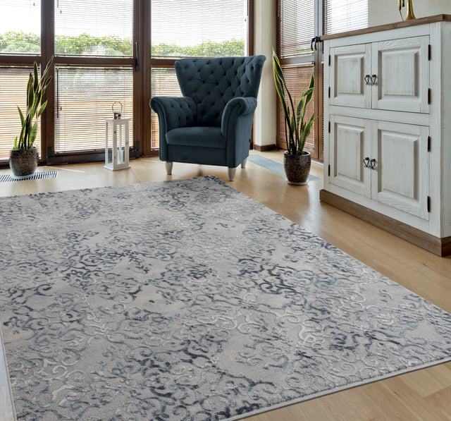 United Weavers Cascades Marblemount Blue Rug - room scene