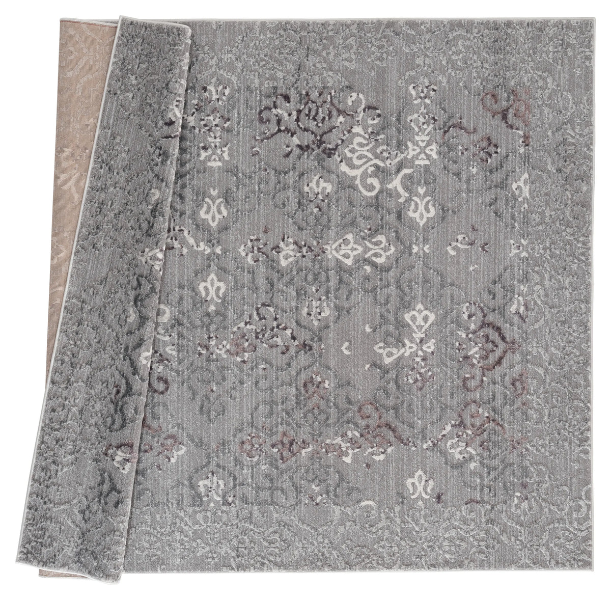 United Weavers Cascades Marblemount Plum Rug - backing detail