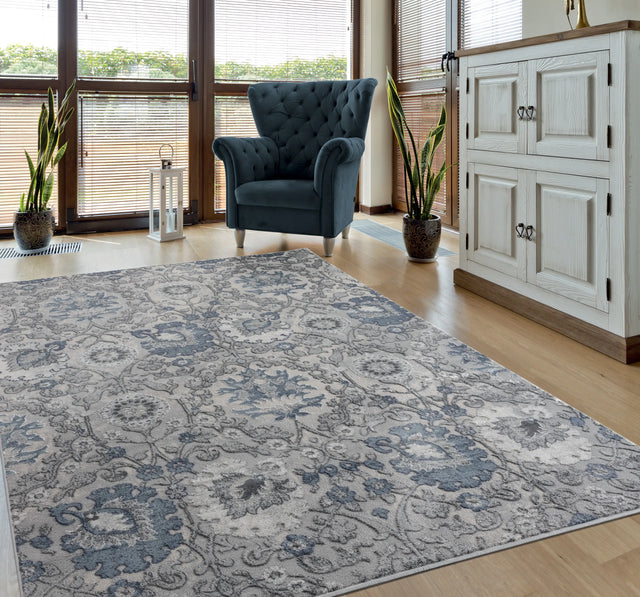 United Weavers Cascades Olallie Blue Rug - room scene