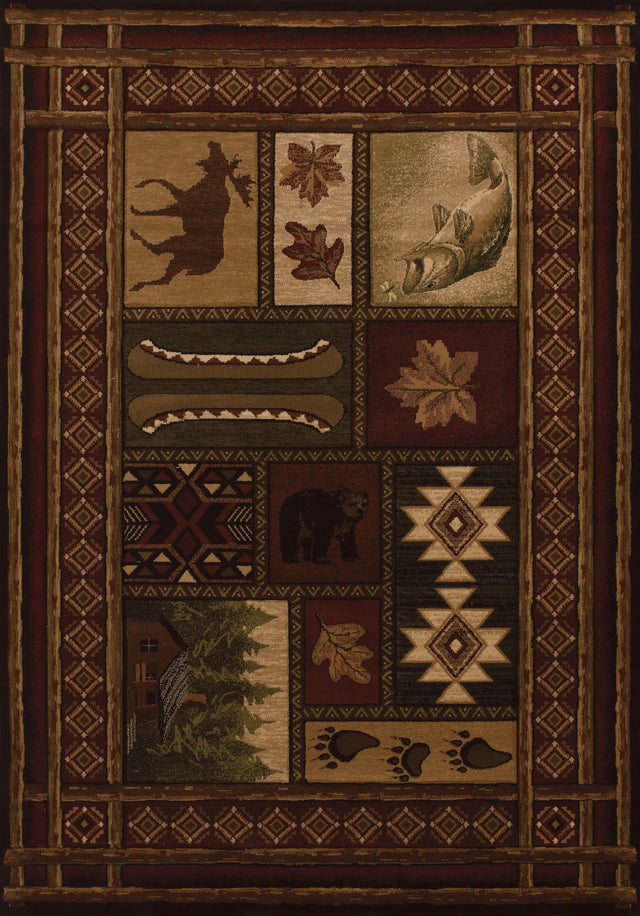 United Weavers Contours Cabin Chalet Toffee Rug - front view