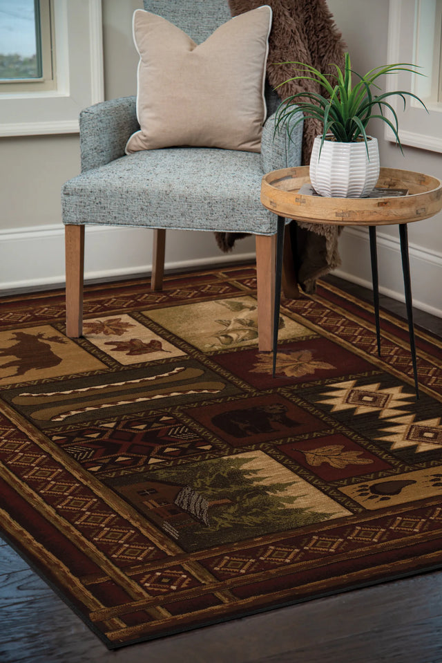 United Weavers Contours Cabin Chalet Toffee Rug - room scene