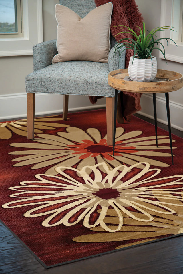 United Weavers Contours Dahlia Terracotta Rug - room scene