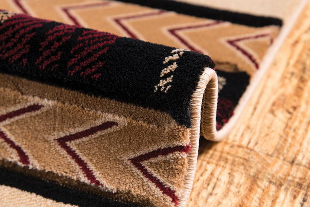 United Weavers Cottage Rose Hill Beige Rug - side close-up detail