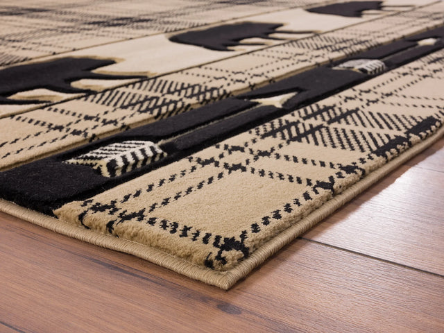 United Weavers Cottage Tartan Bear Beige Rug - second angle view