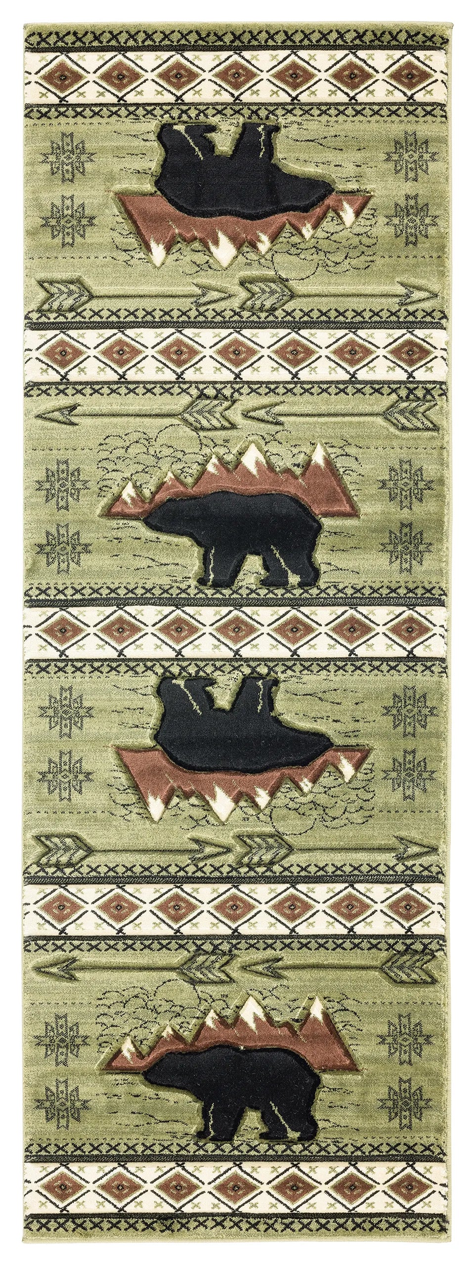 United Weavers Cottage Timberland Green Rug - runner front view